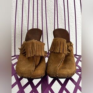 Vintage Leather Fringe Heels